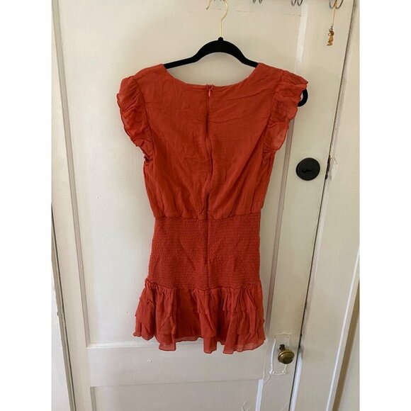 Sage the Label Women's Orange V Neck Mini Dress - Large - Picture 3 of 12